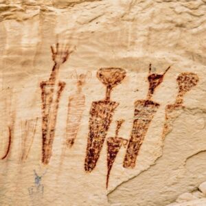 Carrot Man rock art panel between two worlds